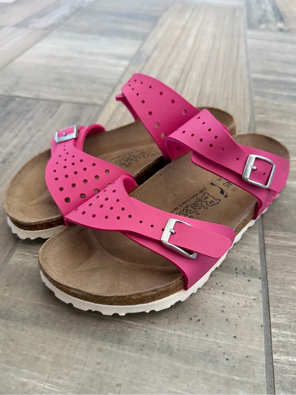 Birkenstock Birkis Pink Freeport Burko-Flor 2 Strap Sandals size 7